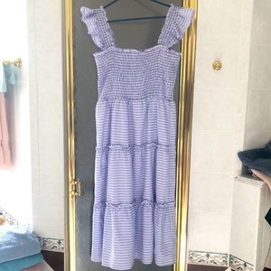 NWT purple and white lines long summer dress by Sugar and LIPS (backwards S).